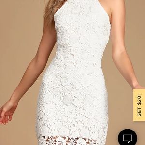 LULUS Love Poem Ivory Lace Mini Dress XS